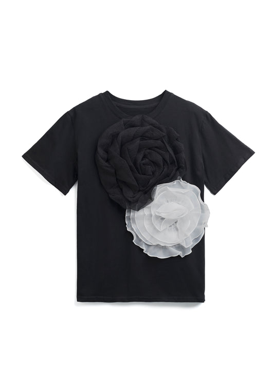 Monochrome Flora Ebony t-shirt