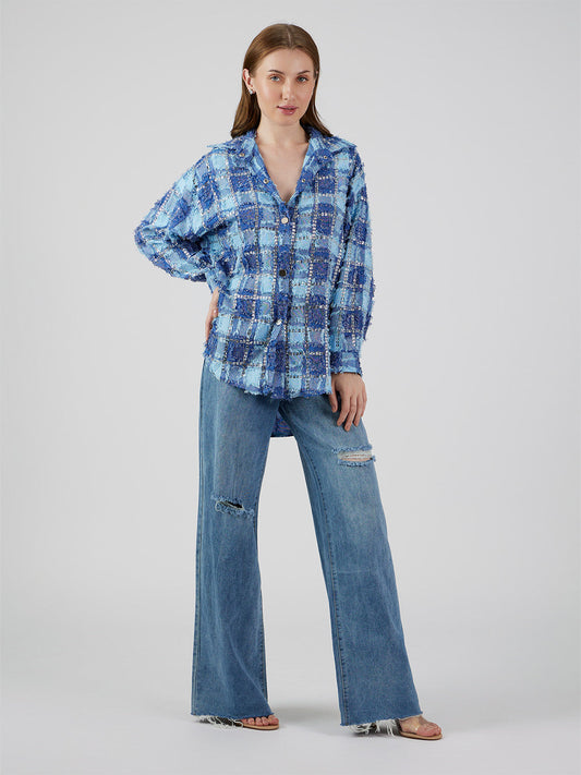 Ixia' Textured Checks shirt