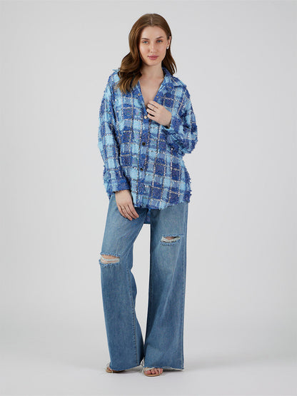 Ixia' Textured Checks shirt