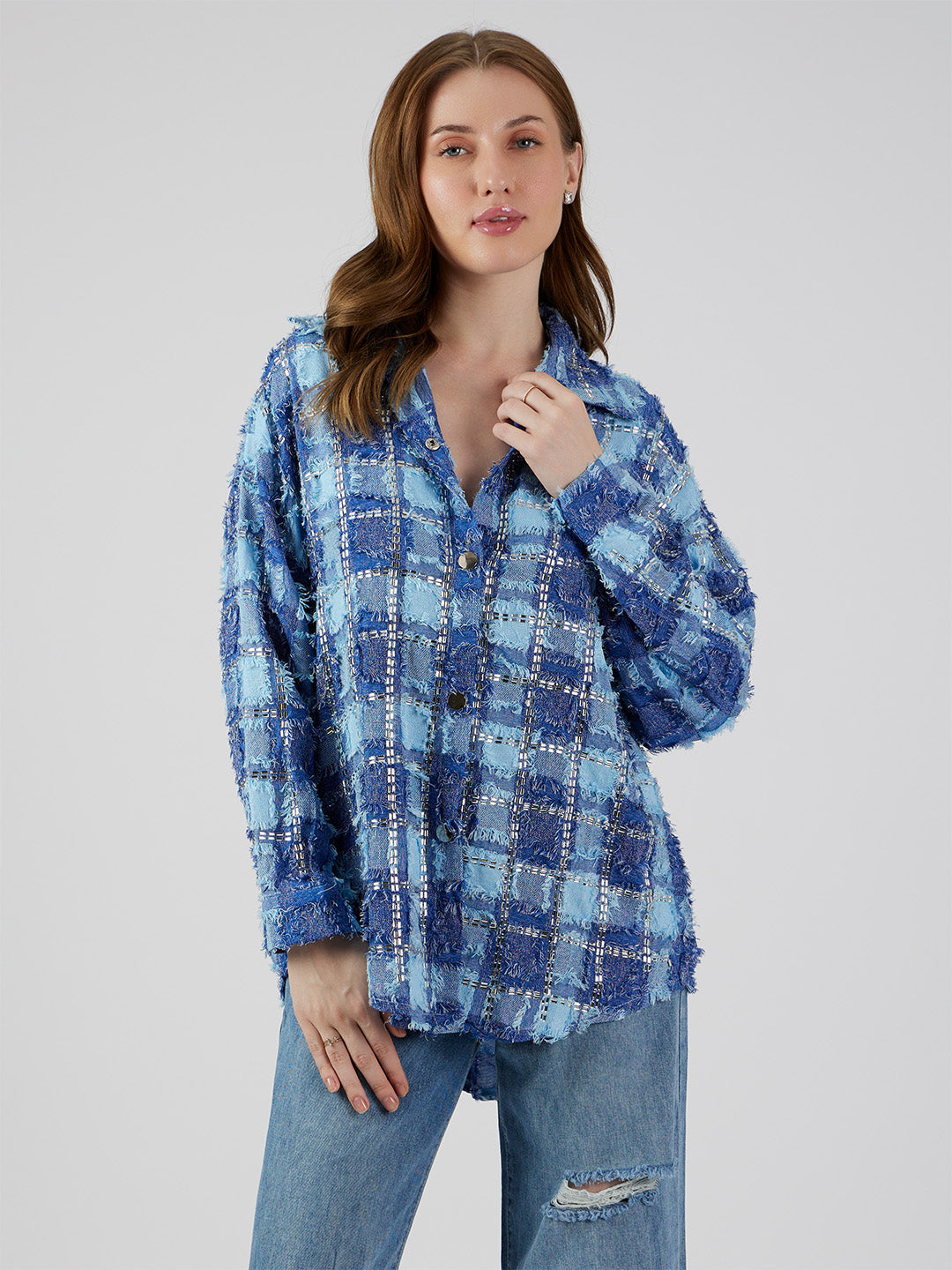 Ixia' Textured Checks shirt