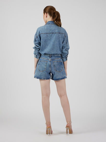 Lila' Floral Denim Shirt