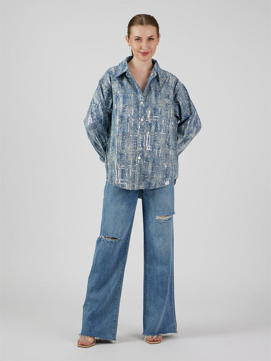 Elara' Vintage Denim Shirt