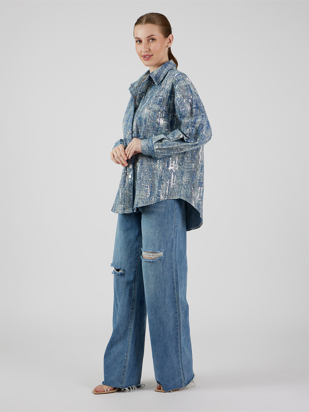 Elara' Vintage Denim Shirt