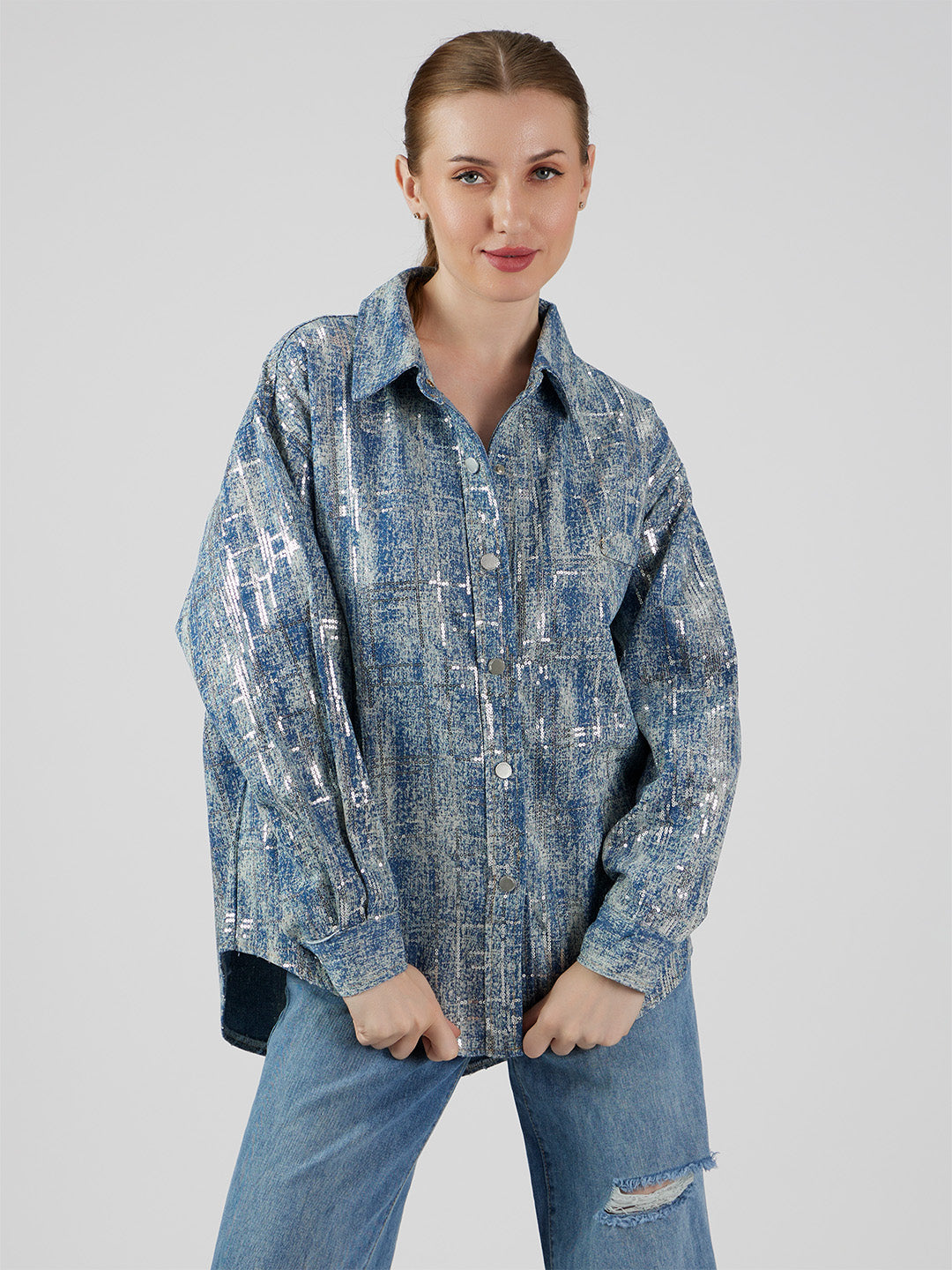 Elara' Vintage Denim Shirt