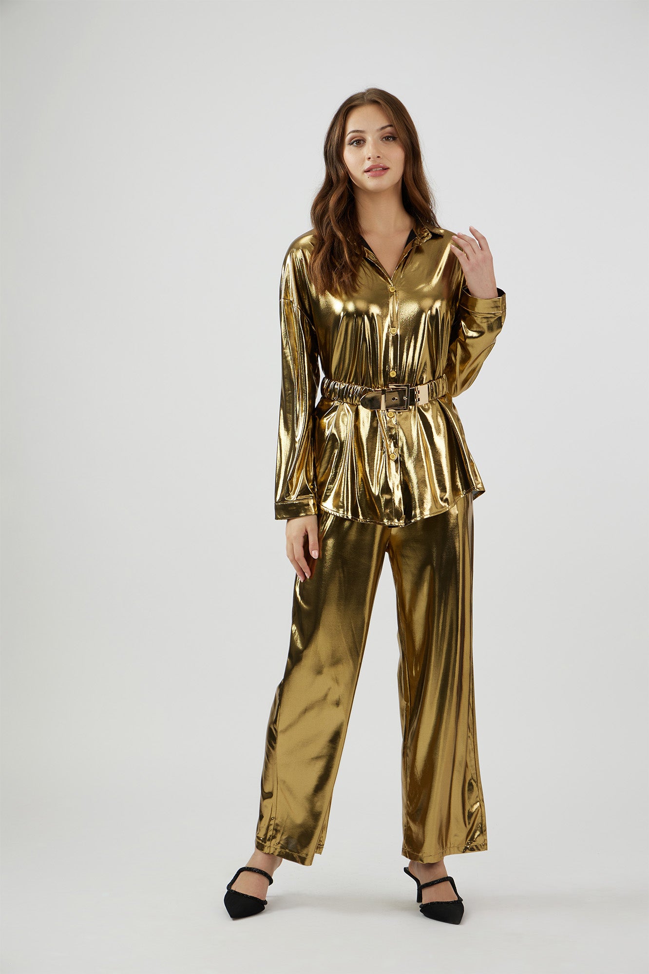 'Scarlett' metallic Co-ord set